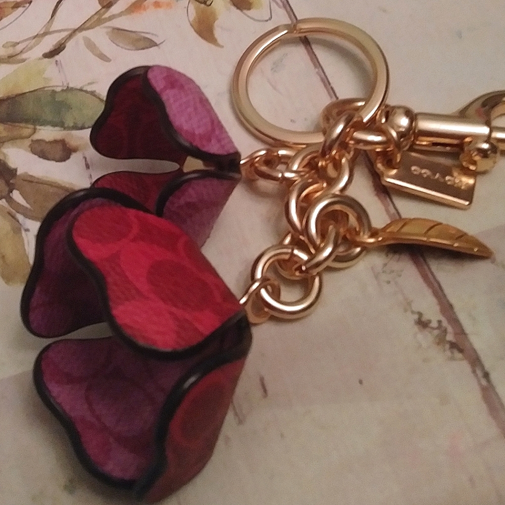 Coach flower bag charm
